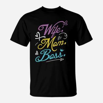 Women Power Wife Mom Boss Gift Design Mothers Day T-Shirt | Crazezy CA