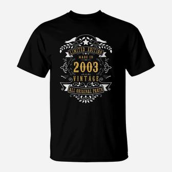 Womens 16 Years Old Made In 2003 Vintage 16Th Birthday Gift Idea T-Shirt | Crazezy