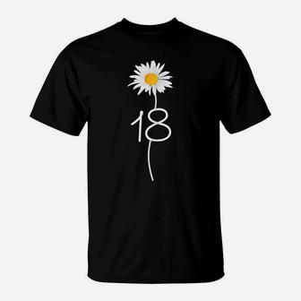 Womens 18Th Birthday - 18 Years Old Daisy Flower T-Shirt | Crazezy