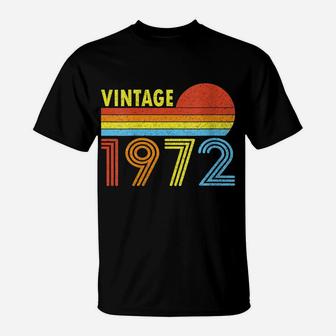 Womens 1972 Vintage 1972 Sunset Gift For Men Women Born Made 1972 T-Shirt | Crazezy