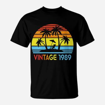 Womens 1989 Vintage Made Born In 1989 Beach Sunset Gifts Men Women T-Shirt | Crazezy