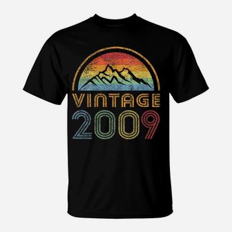 Womens 2009 Born Made 2009 Vintage Mountains Sunset Gift Men Women T-Shirt | Crazezy