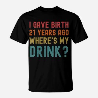 Womens 21St Birthday Party Mom Dad 21 Year Old Child Son Daughter T-Shirt | Crazezy