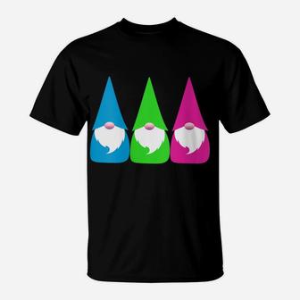 Womens 3 Colorful Nordic Scandinavian Dwarfs Gnome Lovers T-Shirt | Crazezy