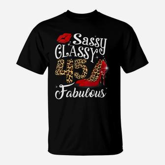 Womens 45 Fabulous Leopard 45Th Birthday Girl Gifts 45 Year Old T-Shirt | Crazezy DE