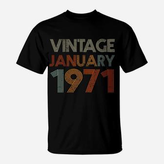 Womens 50 Years Old Retro Birthday Gift Vintage January 1971 T-Shirt | Crazezy
