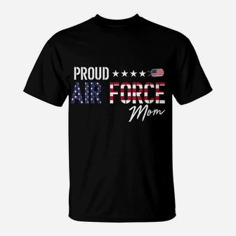 Womens American Flag Proud Air Force Mom T-Shirt | Crazezy CA