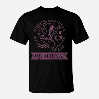 Womens Aquarius Zodiac January And February Birthday Gift T-Shirt | Crazezy