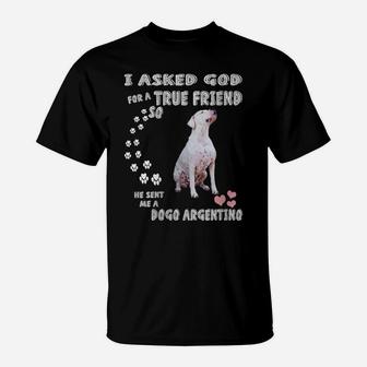 Womens Argentinian Mastiff Dog Mom Dad Costume, Cute Dogo Argentino T-Shirt | Crazezy