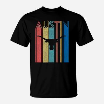 Womens Austin Longhorn Silhouette Retro 70S Vintage Texas T-Shirt | Crazezy AU