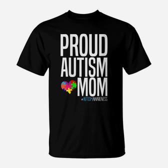 Womens Autism Awareness Month Proud Autism Mom T-Shirt | Crazezy