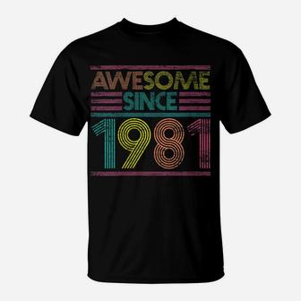 Womens Awesome Since 1981 40Th Birthday Gifts 40 Years Old T-Shirt | Crazezy AU