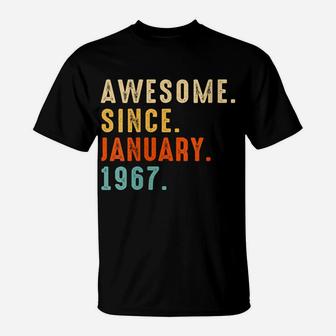 Womens Awesome Since January 1967 55Th Birthday Gift 55 Year Old T-Shirt | Crazezy
