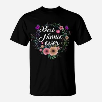 Womens Best Ninnie Ever Mother's Day Gift Grandma,Auntie T-Shirt | Crazezy