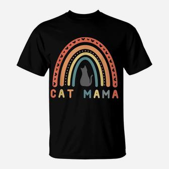 Womens Cat Mama Rainbow Shirt Cat Mom Cat Lovers T-Shirt | Crazezy CA