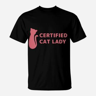 Womens Certified Cat Lady Gifts Spy Cat Pet Lovers Cat Mom Funny T-Shirt | Crazezy DE