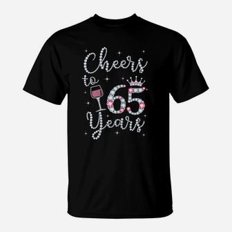 Womens Cheers To 65 Years 1954 65Th Birthday Gift Tee For Womens T-Shirt | Crazezy CA