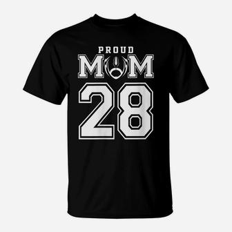 Womens Custom Proud Football Mom Number 28 Personalized For Women T-Shirt | Crazezy