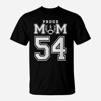 Womens Custom Proud Football Mom Number 54 Personalized For Women T-Shirt | Crazezy DE
