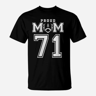 Womens Custom Proud Football Mom Number 71 Personalized For Women T-Shirt | Crazezy