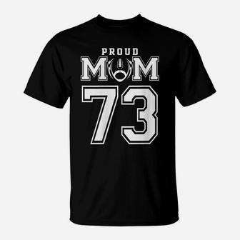 Womens Custom Proud Football Mom Number 73 Personalized For Women T-Shirt | Crazezy CA