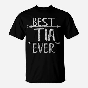 Womens Cute Mother's Day Funny Auntie Gift Best Tia Ever T-Shirt | Crazezy