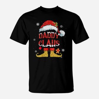 Womens Daddy Claus Christmas Santa Hat Family Group Matching Pajama T-Shirt | Crazezy