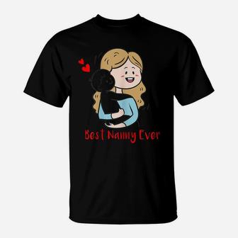 Womens Funny Best Nanny Ever, Nanny Design T-Shirt | Crazezy