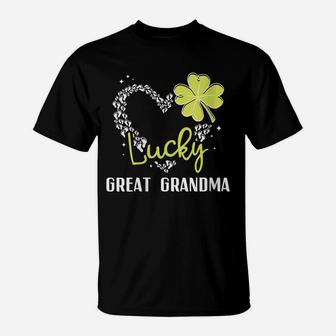 Womens Funny Lucky Great Grandma Shirt St Patricks Day Gift Womens T-Shirt | Crazezy DE