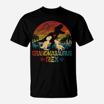 Womens Funny Mom Shirt Vintage Grandmasaurus Rex Family Matching T-Shirt | Crazezy DE