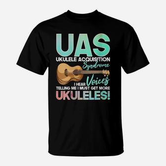 Womens Funny Ukulele Acquisition Syndrome, Cute Quote Uke Musician T-Shirt | Crazezy