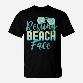Womens Girls Trip Girls Weekend Friends Funny Resting Beach Face T-Shirt | Crazezy