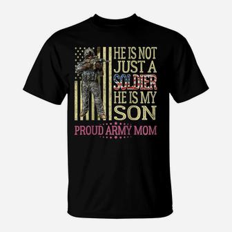 Womens He Is Not Just A Soldier He Is My Son - Proud Army Mom Gift Raglan Baseball Tee T-Shirt | Crazezy