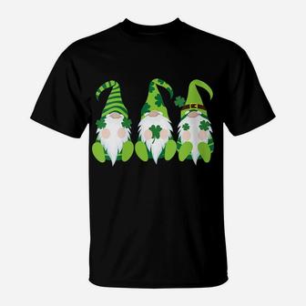 Womens Irish Gnomes St Patricks Day Gnome Shamrock T-Shirt | Crazezy