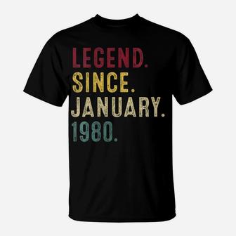 Womens Legend Since January 1980 41St Birthday Gift 41 Years Old T-Shirt | Crazezy DE