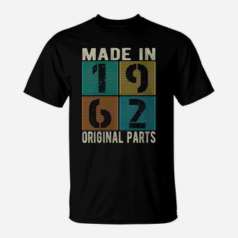 Womens Made In 1962 Vintage Retro Original Parts Born 1962 Birthday T-Shirt | Crazezy