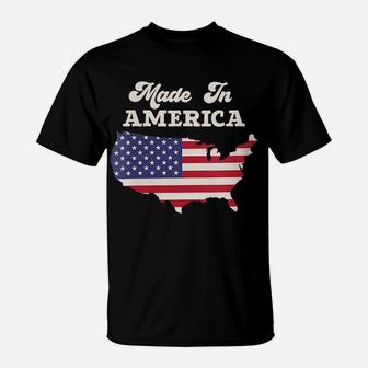 Womens Made In America Vintage Country Usa T-Shirt | Crazezy UK