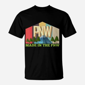 Womens Made In The Pnw Retro Vintage Pacific Northwest Design T-Shirt | Crazezy