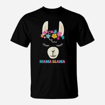 Womens Mama Llama Shirt For Women New Years Gift Idea Alpaca Mom T-Shirt | Crazezy