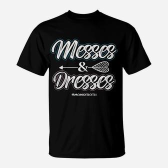 Womens Messes And Dresses Mom Of Both Proud Mother Apparel T-Shirt | Crazezy DE