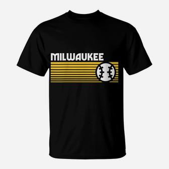 Womens Milwaukee Baseball Retro Game Day T-Shirt | Crazezy CA