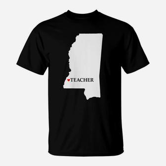 Womens Mississippi Teacher Education Home State Back To School T-Shirt | Crazezy DE