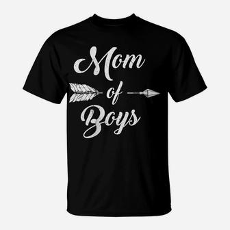 Womens Mom Of Boys Mommy And Son Funny Proud Mother Mama T-Shirt | Crazezy