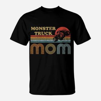 Womens Monster Truck Mom Shirt Vintage Sunset Retro Horizon Lines T-Shirt | Crazezy