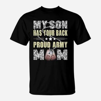 Womens My Son Has Your Back - Military Mother Proud Army Mom Gifts T-Shirt | Crazezy CA