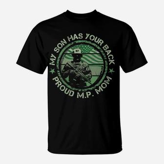 Womens My Son Has Your Back Proud Military Police Mom Thin Mp Line T-Shirt | Crazezy DE
