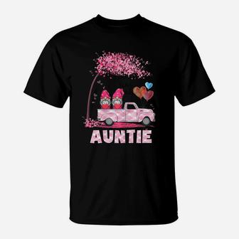 Womens Ph Cute Auntie Gnome Truck Valentines Day Costume Family T-Shirt | Crazezy CA