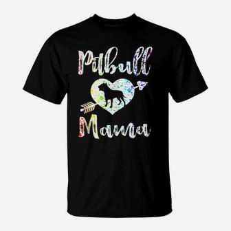 Womens Pitbull Mama Proud Pitbull Mom T-Shirt | Crazezy