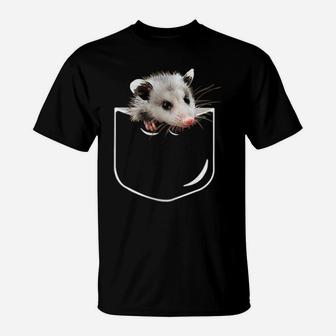 Womens Pocket Opossum Shirt, Funny Opossum In Pocket Gift T-Shirt | Crazezy DE