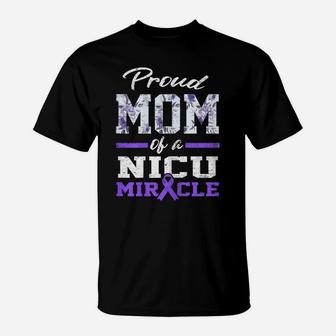 Womens Prematurity Awareness Proud Preemie Mom Nicu Warrior Miracle T-Shirt | Crazezy